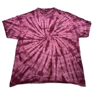 Serengetee Mens XL Tie Dye Desert Cactus Graphic T Shirt Burgundy